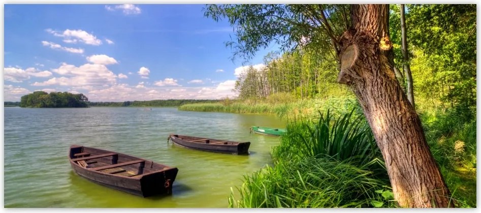 Fotótapéta flizelina 211x91 Csónak tó Tájkép