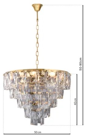 Kristály csillár láncon CHELSEA 6xE14/40W/230V