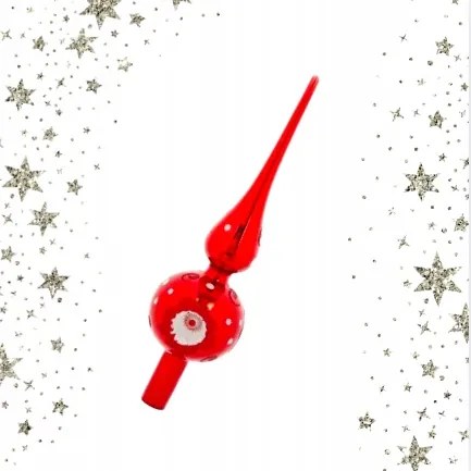 Karácsonyfadísz üveg piros 27cm karácsonyi dekoráció glamour