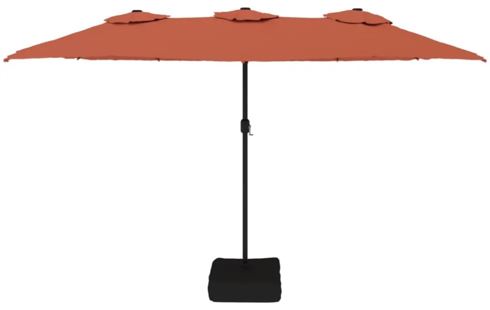 terrakotta dupla tetős LED-es napernyő 449x245 cm