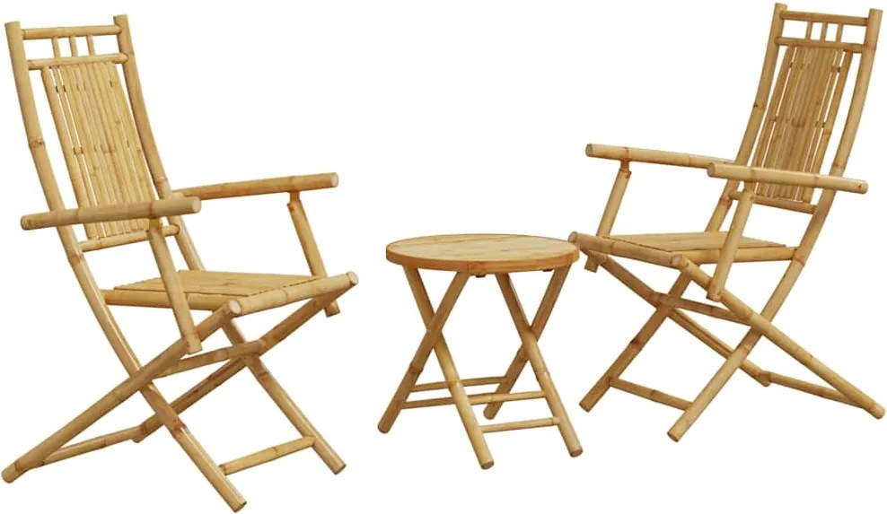 vidaXL 3 részes bambusz bisztrószett