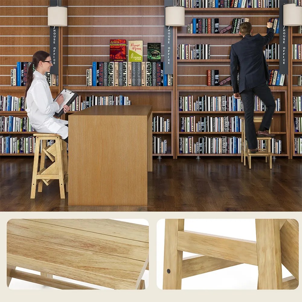 Összecsukható 3 fokos fellépő, natúr