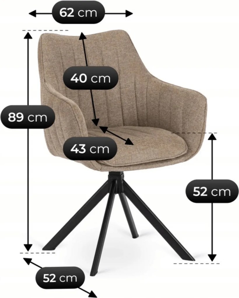 MUMBAI forgó étkezőszék bézs