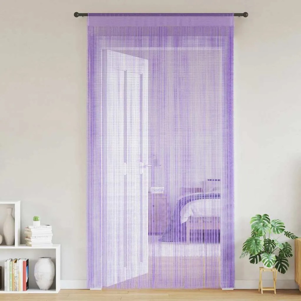 2 db lila zsinórfüggöny 100 x 250 cm