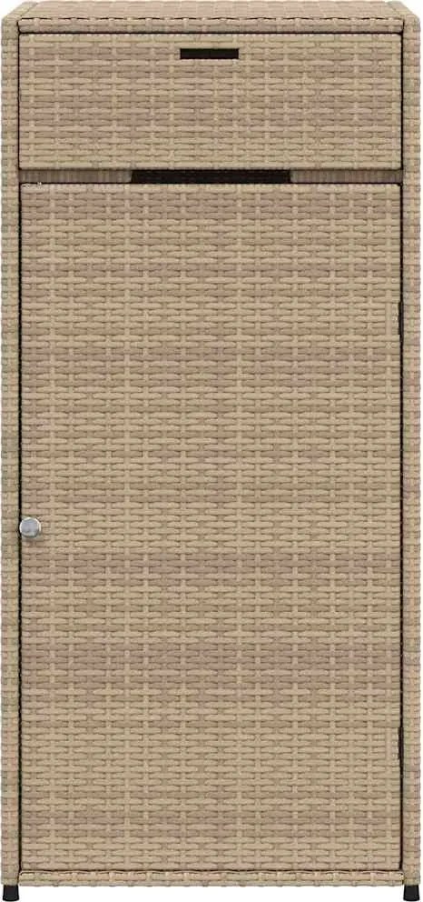 vidaXL bézs polyrattan kerti tárolószekrény 55 x 55 x 111 cm