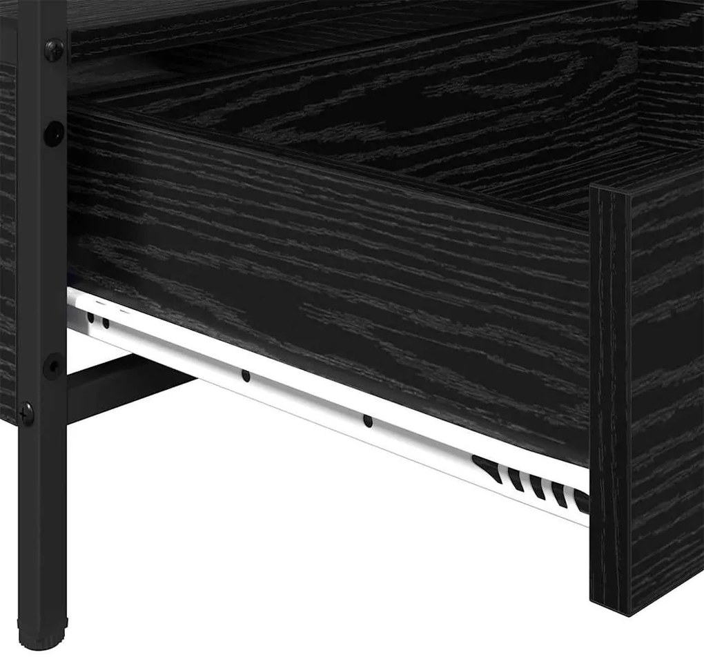 Dohányzóasztal with Drawer Musta tammi 100 x 51 x 45 cm Faanyag