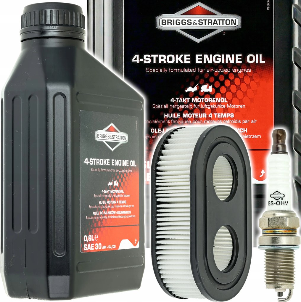 Olaj Szűrő Gyertya Fűnyíróhoz Briggs SAE30 550e Briggs Szervizkészlet