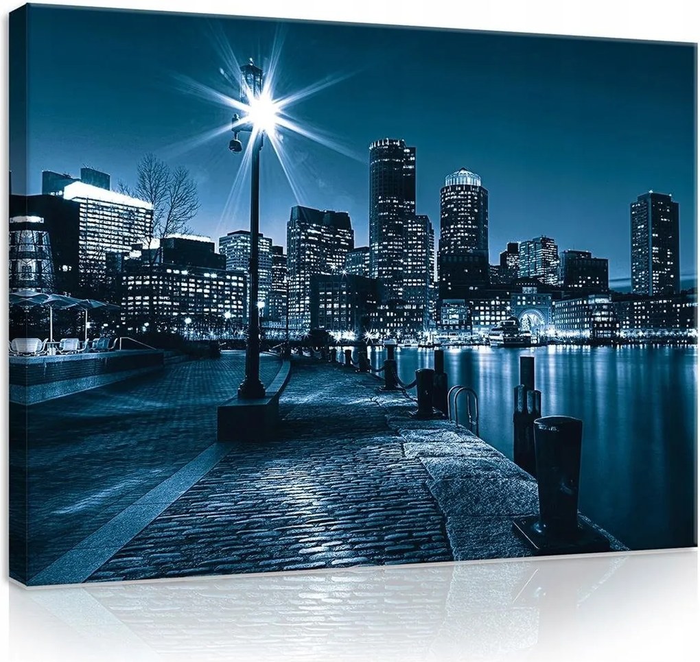 Vászonkép város éjszaka képek falra épületek 100x75