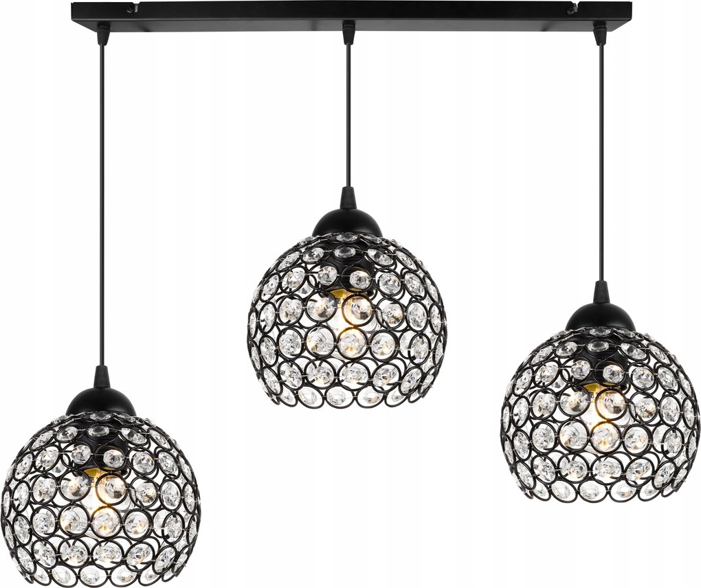 Mennyezeti Függőlámpa Glamour Hármas Csillár Plafon Kristályok