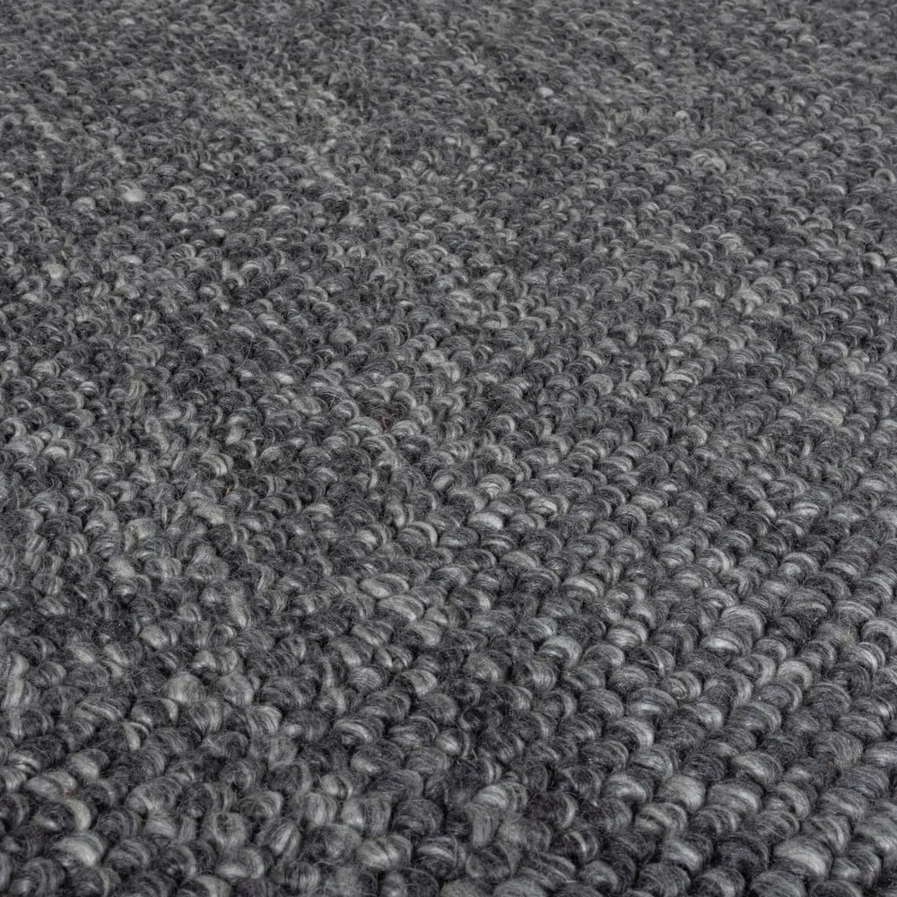 Sötétszürke kézi szövésű gyapjúkeverék futószőnyeg 60x230 cm Minerals – Flair Rugs