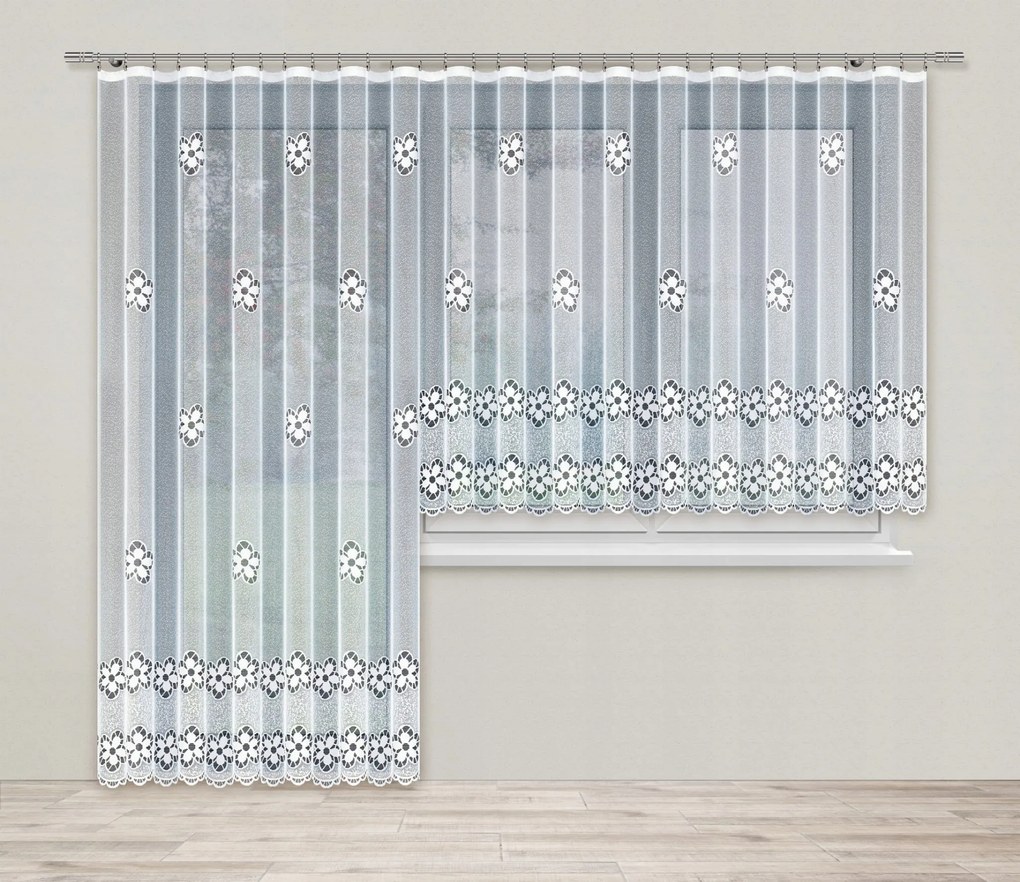 Hosszú, Sűrű Szalagfüggöny Nagy Virágok 25435 200X250