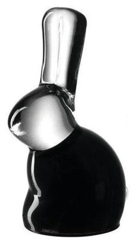GINO üveg nyuszi 9cm, fekete - Leonardo
