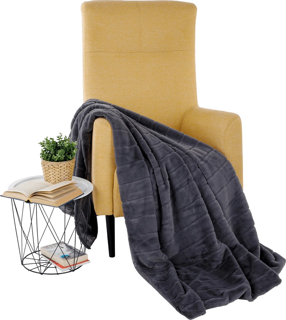 Füles fotel, sárga/fekete, SAMY