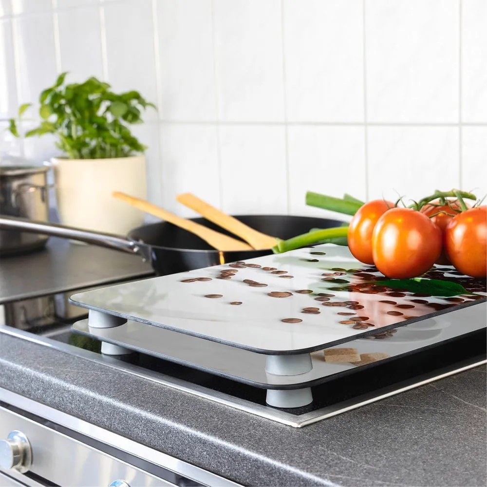 Edzett üveg tűzhely fedőlap szett 2 db-os 52x30 cm Café Aromatica – Maximex