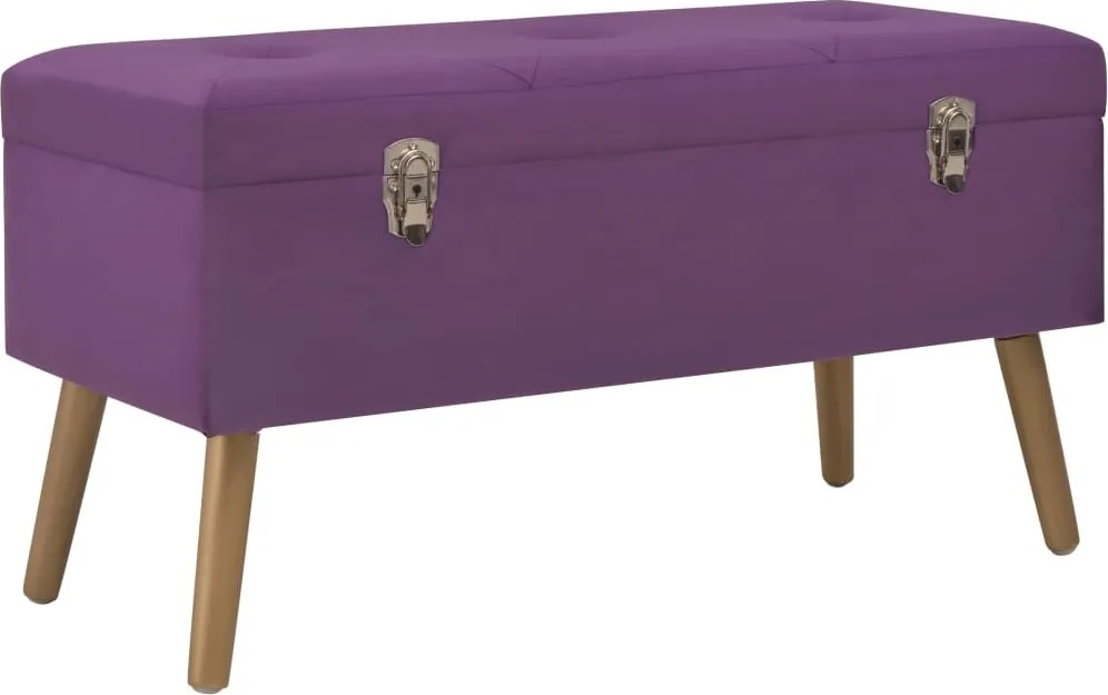 vidaXL lila bársonypad tárolórekesszel 80 cm