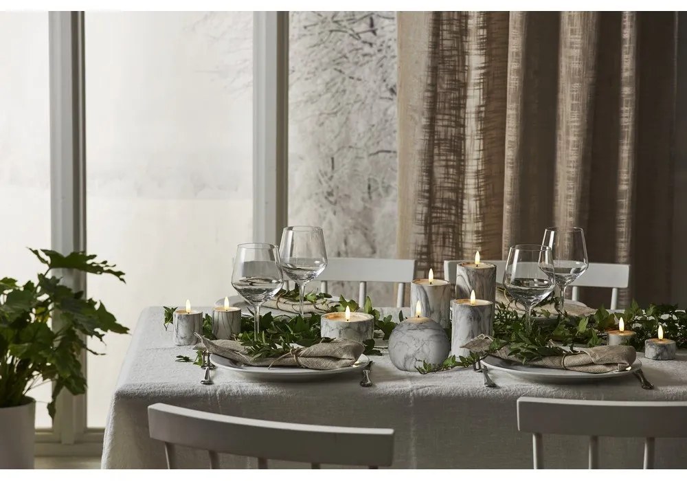 Flamme Marble szürke-fehér LED beton gyertya, magasság 15 cm - Star Trading