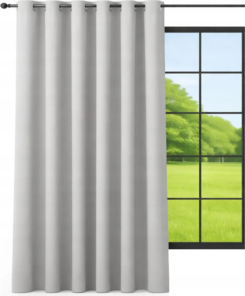 Készfüggöny matt 500x250 széles átvezető függöny világosszürke