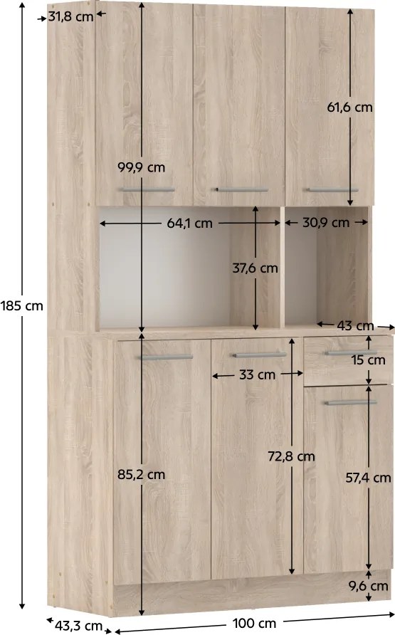 Hatajtós szekrény, sonoma tölgy, PELION NEW