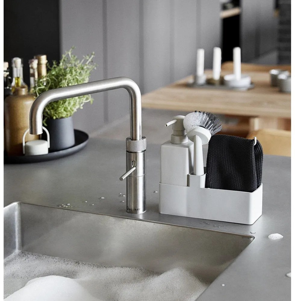 Világosszürke műanyag-szilikon mosogatóeszköz tartó Singles – Zone