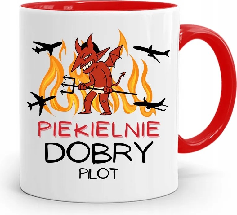 Pilóta Bögre Piros Születésnapi Ajándék fényképes nyomtatással