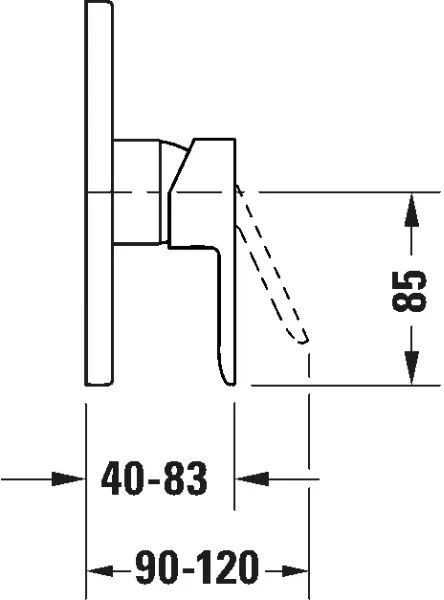 Duravit DC4210010010 - D-CODE falba süllyesztett zuhanycsaptelep, fényes króm