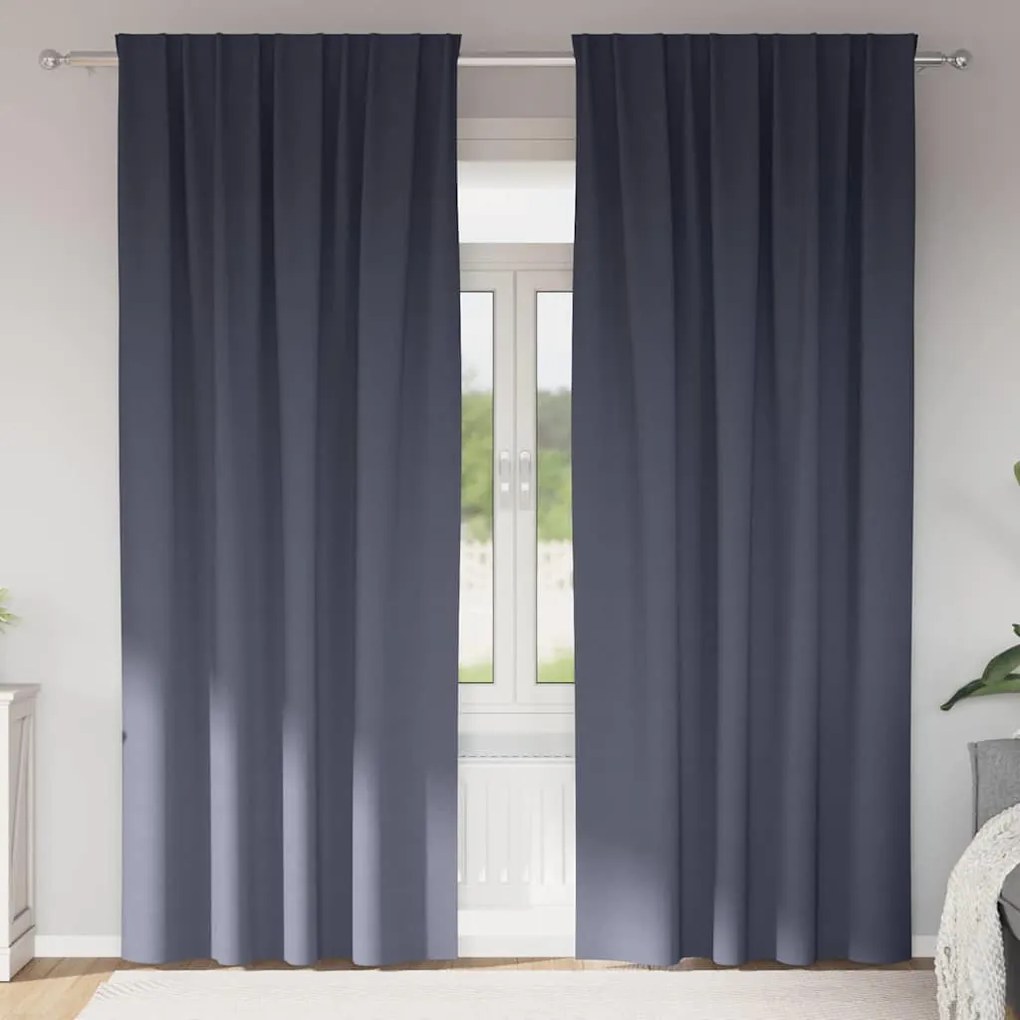 Függönyök 2 pcs Antracitszürke 245 x 140 cm Poliészter