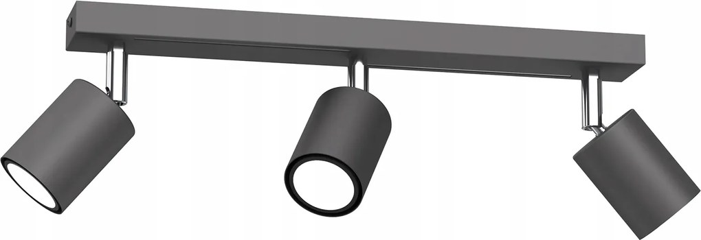 Luminex Díszléc Sötétszürke Króm 3xGU10 8W Striper Mozgatható Reflektorok