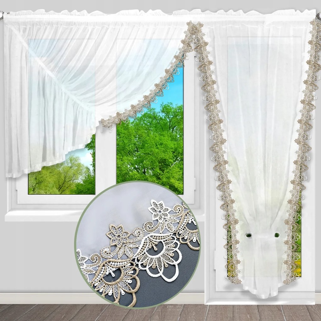 Kész függöny 150x550 gipiurával fátyol függöny szett