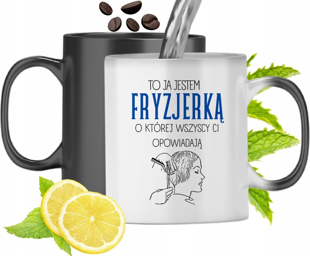 Mágikus Bögre Fodrásznak Színváltós, fényképes nyomattal