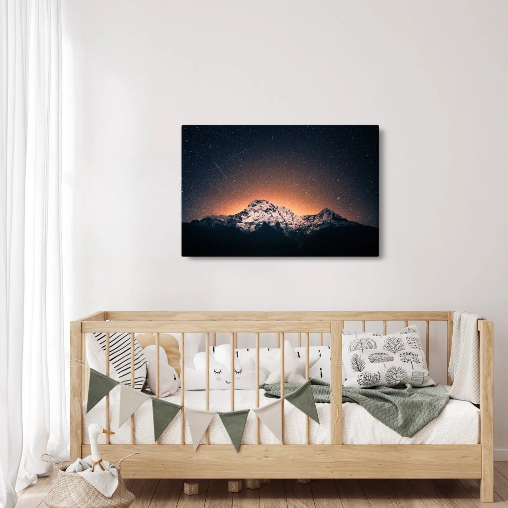A csillagos ég, a hegyekkel képe (90x60 cm)