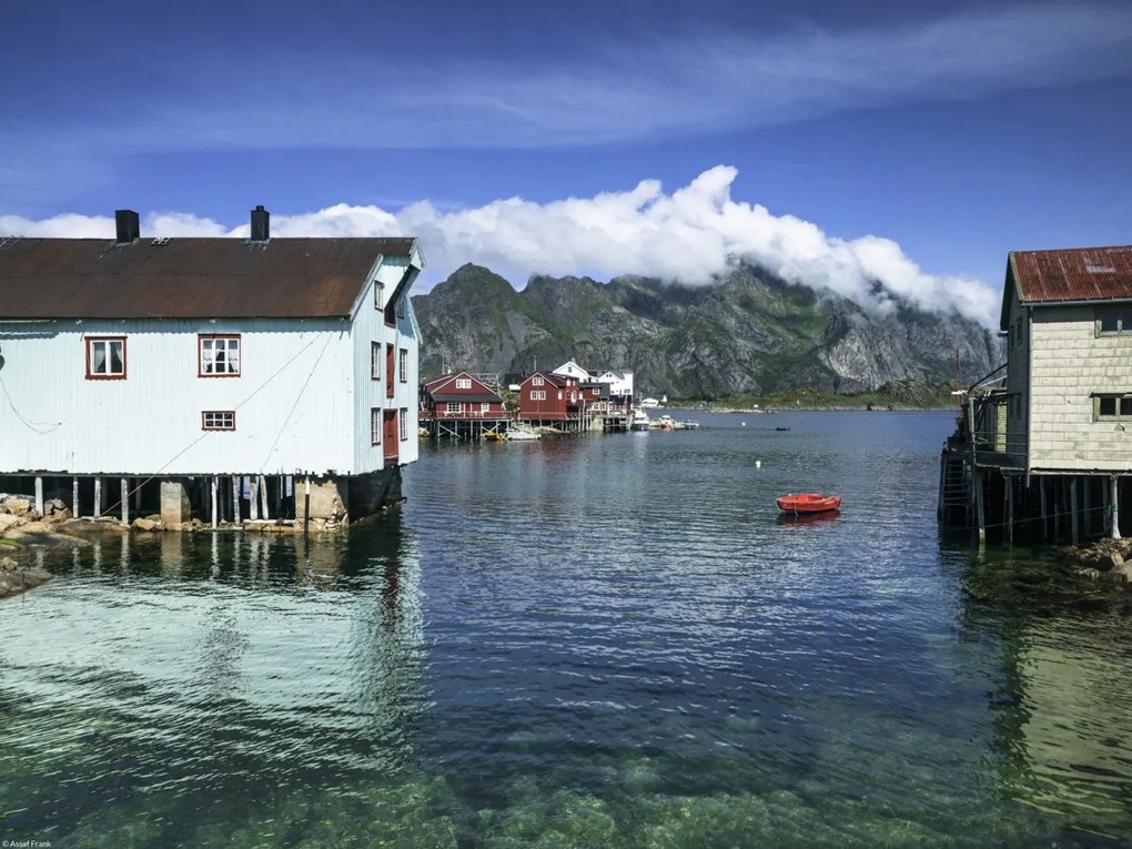 Poszter 40x30cm Halászfalu a vízparton, Assaf Frank