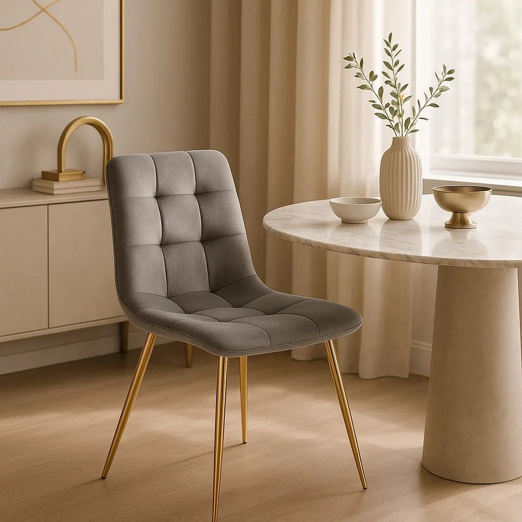 YORK szék, szürke, velúr