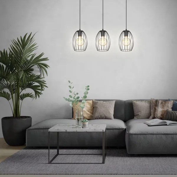 Brilo - Csillár zsinóron WAKTU 3xE27/60W/230V gumifa