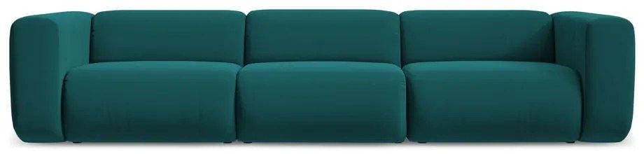 Türkiz bársony kanapé 319 cm Ekahi – Makamii
