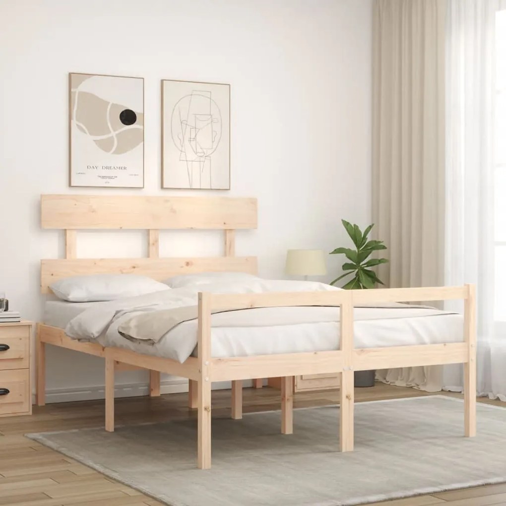 tömör fa ágy időseknek fejtámlával Small Double