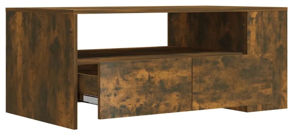 Füstös tölgy színű szerelt fa dohányzóasztal 102 x 55 x 42 cm