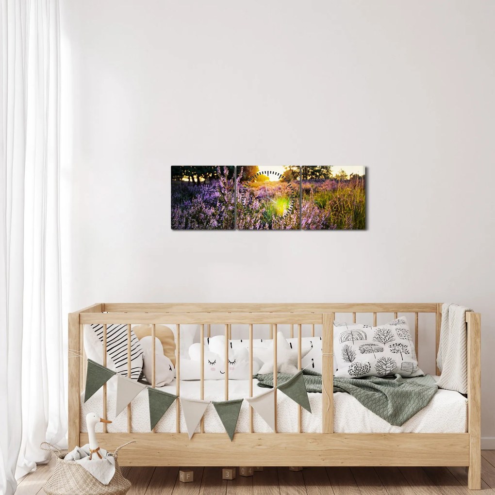 Egy levendulamező képe (órával) (90x30 cm)