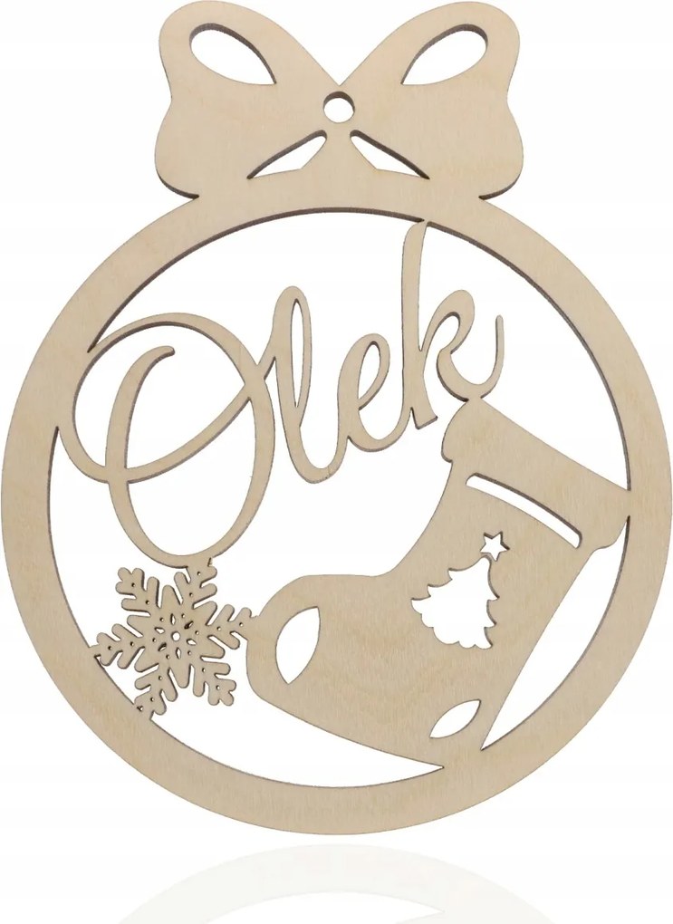 Nagy Fa Karácsonyi gömb Bármilyen Név Mikulás Cipő Decoupage