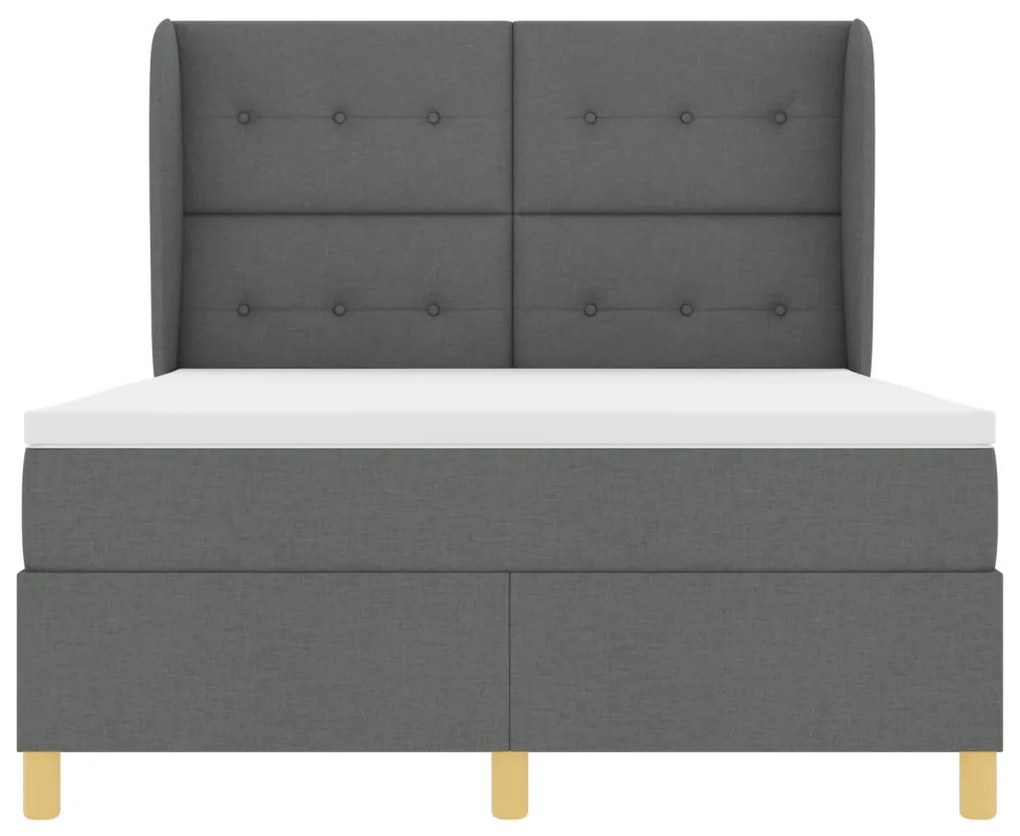 Boxspring Ágy Matracokkal Sötét Szürke 160x200 cm Szövet