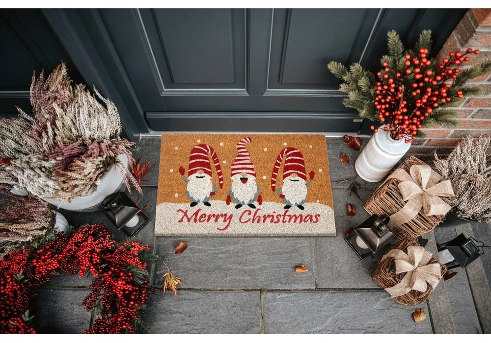 Kókuszrost lábtörlő karácsonyi mintával 40x70 cm Christmas Gnomes – Hanse Home