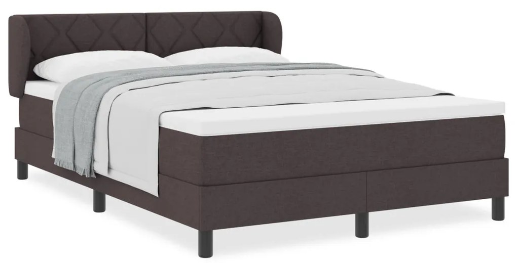 Boxspring Ágy Matrac nélkül Sötétbarna 160x200 cm Szövet