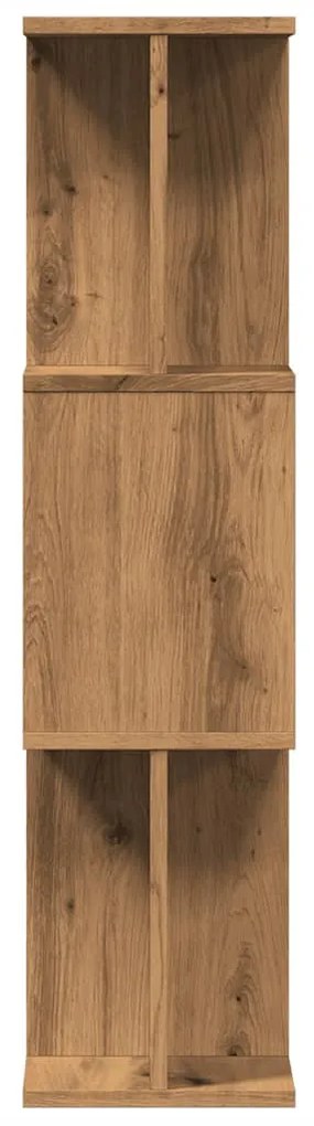 kézműves tölgy színű szerelt fa könyvszekrény 80x24x96 cm