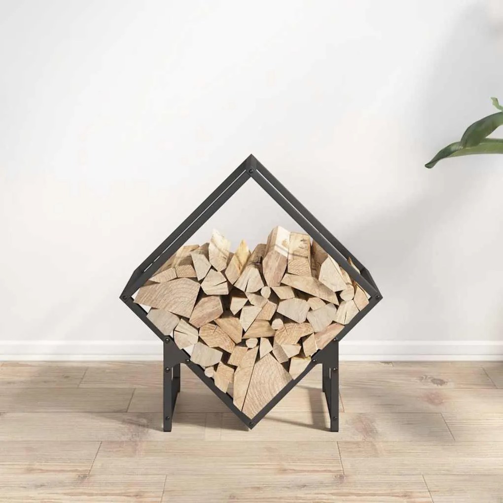 fekete hidegen hengerelt acél tűzifatároló 50x25x50 cm