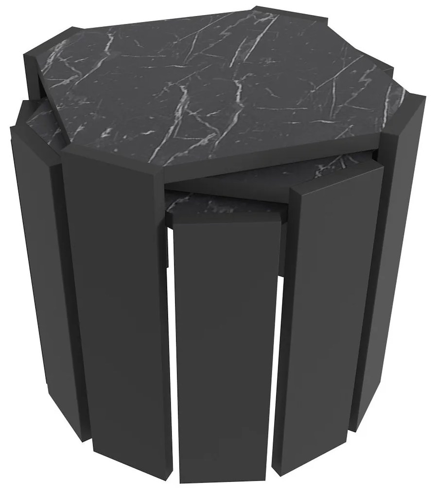 Dohányzóasztal Lori - Black, Marble