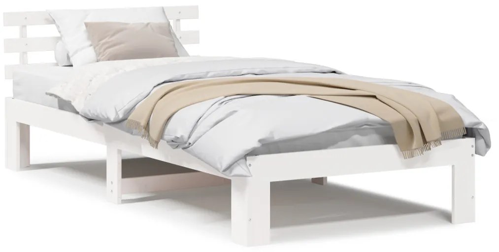 Faágykeret Fehér Fa 100 x 200 cm Minimalista Ágykeret