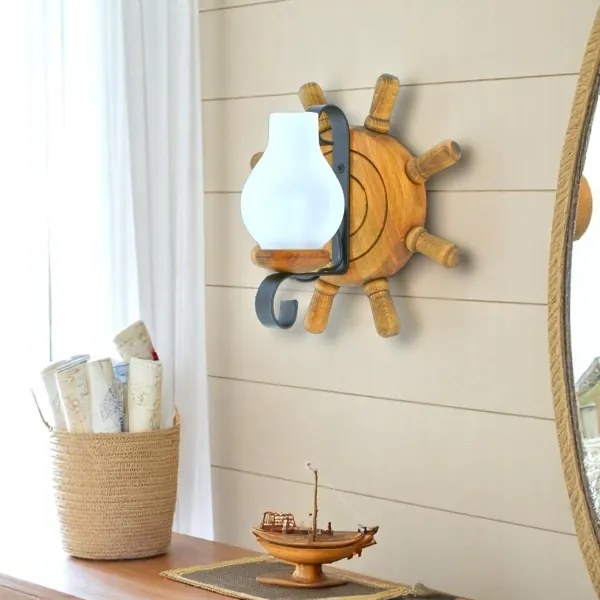 Fali lámpa TIMONA 1xE14/40W/230V bükkfa