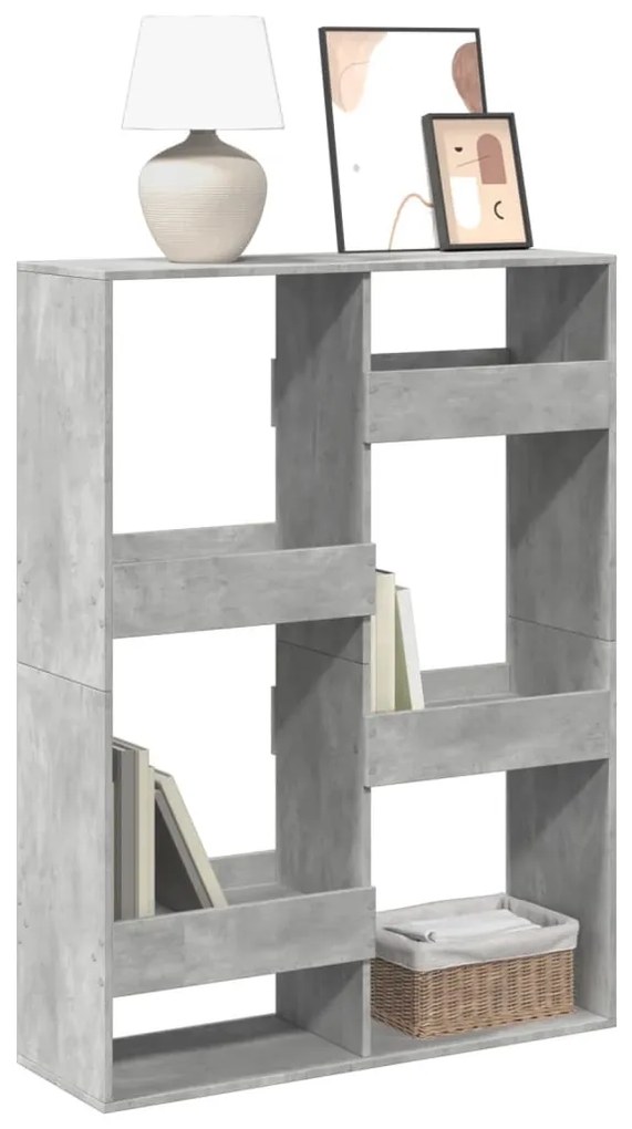 betonszürke szerelt fa könyvespolc 100 x 33 x 135 cm