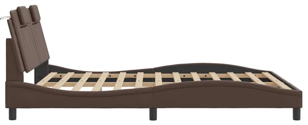 barna műbőr ágykeret Viana matrac nélkül 160 x 200 cm