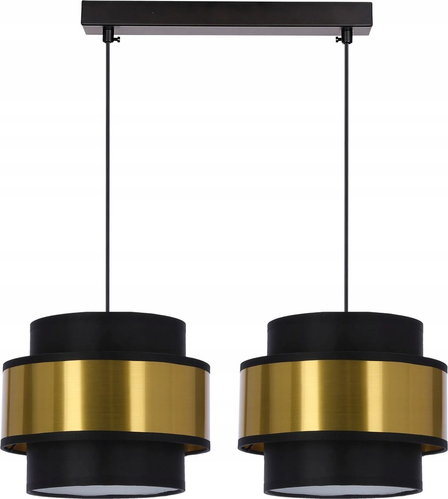 Candellux Prestige függőlámpa fekete 2x40w e27 lámpabúra fekete+arany