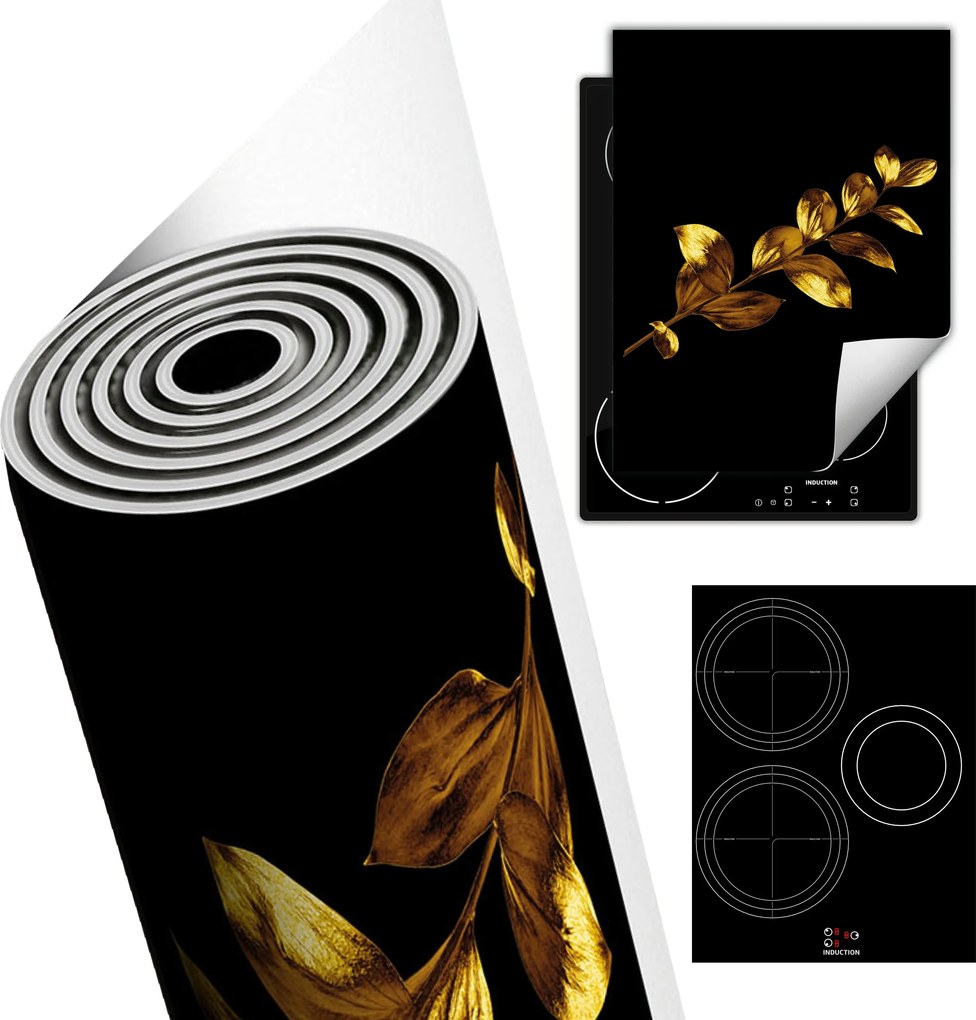 Tűzhelyvédő Szőnyeg Asztali Dekoráció 40x52 fekete arany virág